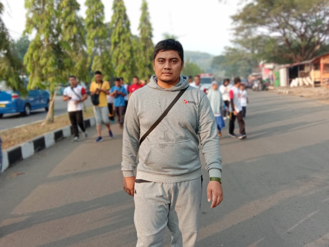 Ketua Bawaslu Kab. Sukabumi olah raga bersama menghadiri acara kapolres Kab. Sukabumi