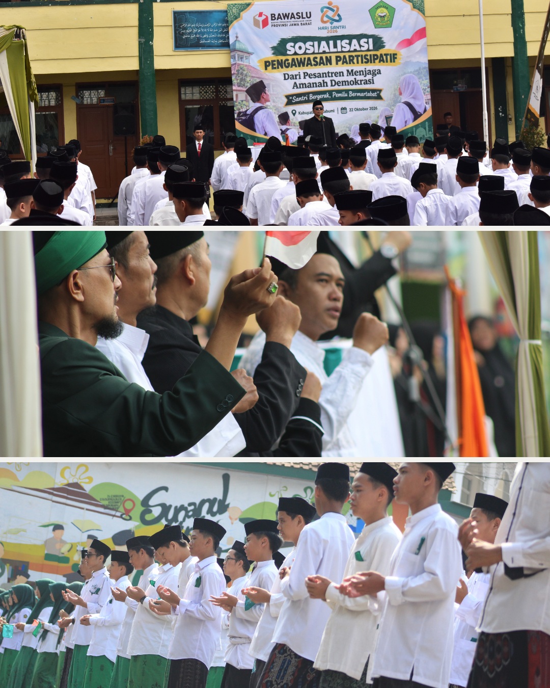 Bawaslu Sukabumi Dukung Pengawasan Partisipatif Bawaslu Jawa Barat pada hari santri di ponpes sunanulhuda